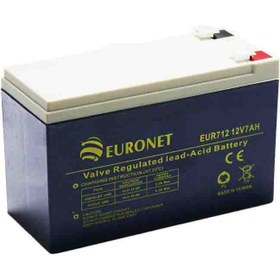 تصویر باتری 7 آمپر 12 ولت یورونت    EUR712 EURONET   EUR712 12V 7AH Battery