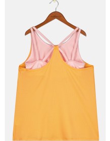 تصویر تاپ دو لایه رنگی دخترانه برای کودکان، نارنجی/صورتی برند ideology Kids Girl Colorblocked Twofer Tank Top, Orange/Pink