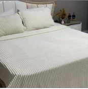 تصویر ست پتو ۳ تکه مدرن لاین رنگ بژ برند merinos Modern Line 3 Piece Blanket Set Bone