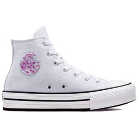 تصویر کفش مردانه زنانه یونیسکس چاک تیلور تمام ستاره Eva Lift Gitter Whitesilver کانورس Converse 