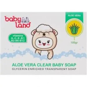 تصویر صابون شفاف بچه حاوی عصاره آلوئه ورا بی بی لند Baby Land Aloe Vera Clear Baby Soap 100g