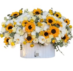 تصویر باکس گل آفتابگردون و رز هلندی کد 211 