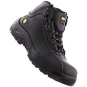 تصویر کفش ایمنی ایمن پا تری مکس مشکی رویه چرم 