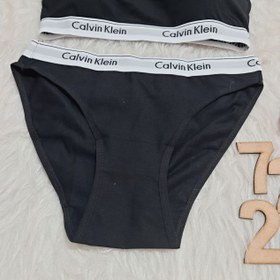 تصویر ست شورت و نیمتنه نخی اسپورت زنانه پددار، مدل کش پهن کلوین کلین کد 7225 - L Women's underwear