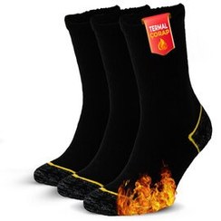 تصویر 3 جفت جوراب کمپینگ حرارتی در فضای باز پنبه ای با قابلیت تنفس، مردانه زنانه مشکی 