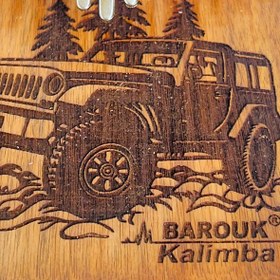 تصویر کالیمبا دست ساز باروک طرح ماشین افرود چوب گردو 