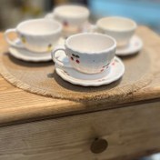 تصویر فنجون نعلبکی صدفی میوه ای - آلبالو 