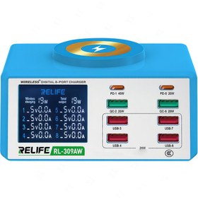 تصویر شارژر رومیزی ریلایف مدل RL-309AW RELIFE RL-309AW Wireless digital display CHARGER