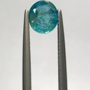 تصویر نگین آپاتیت طبیعی آبی سبز اصل آمریکا تراش اوال سایز 7*8 