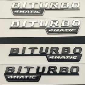 تصویر آرم بغل گلگیر جلو BI TURBO 4matic اورجینال مرسدس بنز E , C , S , Gکلاس 