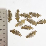 تصویر 10 عدد خرجکار برنز ماهی بزرگ، زردقلم (وسایل ساخت زیورالات) 