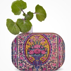 تصویر گلدان چوبی طرح باغ گل 