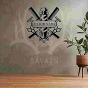 تصویر تابلو چوبی لوازم آرایشگاه مردانه 