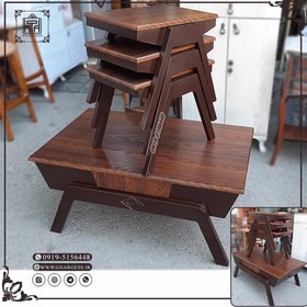 تصویر میز جلومبلی و میز عسلی قایقی ام دی اف با صفحه عایق شده 