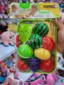 تصویر بازی میوه های برشی همراه با چاقو و سینی ۷ عددی 