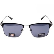 تصویر عینک آفتابی مردانه پراد مدل 94106 | فریم فلزی مشکی‌نقره‌ای با لنز دودی پلاریزه 