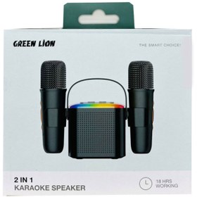 تصویر اسپیکر ۲ در ۱ گرین لاین مدل 2IN1 Karaoke Speaker Green Lion 2 in 1 Karaoke Speaker