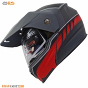 تصویر کلاه کاسکت اندرویی فک متحرک EK مشکی قرمز مدل C4 Helmet Andrew Movable jaw EK black red model C4