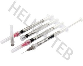 تصویر سرنگ انسولین یکپارچه حلما طب حجم 1 میلی لیتر insulin syringe