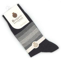 تصویر جوراب کلاسیک مردانه طرح سه رنگ بوگارو - رنگ 1 Men's classic socks with three-color Bogaro designs