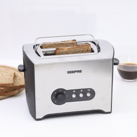 تصویر توستر نان جیپاس مدل GBT6152 Geepas 900W 2 Slice Toaster GBT6152 - Stainless Steel Bread Toaster with High Lift Function - Reheat| Defrost Function |Lift & Lock Function, Wide 2 Slots