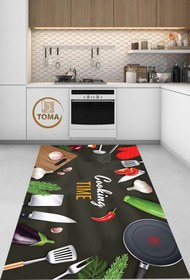 تصویر فرشینه آشپزخانه طرح cooking time kitchen rug ‌cooking time