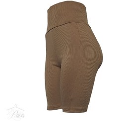 تصویر شلوارک زنانه فانریپ کمر گنی رنگ نسکافه ای 