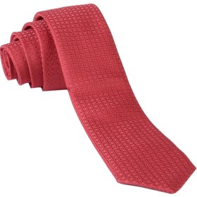 تصویر ست کراوات و پوشت طرح دار قرمز 