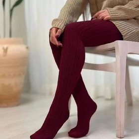 تصویر جوراب شلواری دخترانه پنتی طرح گندم کد 10430 رنگ زرشکی 