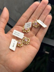 تصویر اویز قلب نگین صورتی 