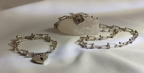 تصویر ست دستبند نقره و گردنبند نقره مدل تیفانی 
