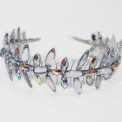 تصویر تاج و تل موی نقره ای مدل shine 