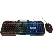 تصویر کیبورد و ماوس گیمینگ باندا مدل KM-77 RGB 