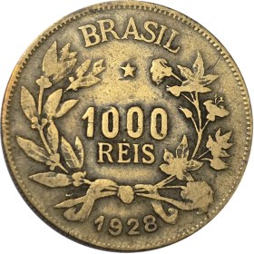 تصویر سکه برزیل 1000 ریس برزیل 1928 