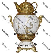 تصویر سماور گازی ۶ لیتری ماربل به همراه قوری رایگان 