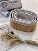 تصویر باکس و سبد سه تایی بامبو بیضی اعلا 