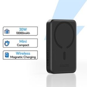 تصویر پاوربانک بیسوس 30 وات مدل Magnetic Mini Wireless ظرفیت 10000 میلی آمپر ساعت همراه با کابل تایپ سی baseus magnetic mini wireless fast charge 10000mah 30W with charging cable type c power bank