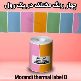 تصویر لیبل حرارتی رنگی طرح موراندی B اندازه 20*40 میلیمتر جنس PVC پاره نشو ضدآب ، چاپ بسیار شفاف و عالی THRMAL PAPER MORANDI COLOR WARM PVC WATER PROOF 40*20 mm