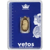 تصویر شمش طلا ۱۸ عیار ۲.۵ گرمی وتوس مدل ملکه 