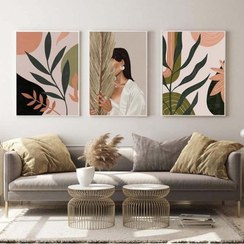 تصویر تابلو مدل دکوراتیو مینیمال مدرن کد 492 مجموعه سه عددی 