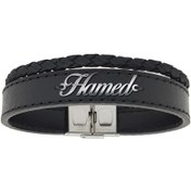 تصویر دستبند نقره و چرم اسم حامد مدل Givi1705 