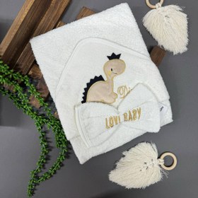 تصویر ست حوله دو تکه نوزاد رزبرن مدل LITTLE SWEETIE BOY 