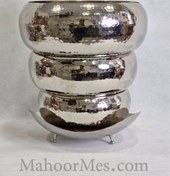 تصویر سرویس پذیرایی مسی چکشی درسا با آبکاری کروم 