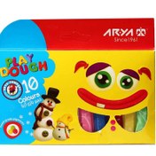 تصویر خمیر بازی آریا ۱۰ رنگ جعبه مقوایی کد ۱۰۴۸ 