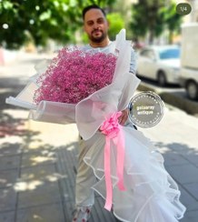 تصویر دسته گل طبیعی سایز بزرگ ژیبس فیلیا کد ۱۴ 