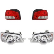 تصویر چراغ جلو و عقب فن آوران پرتو الوند مناسب برای پراید 132 بسته 4 عددی 