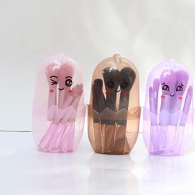 تصویر ست براش آرایشی ۷ عددی شفاف مدل جوجه 