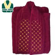 تصویر حوله تن پوش گلبافت یقه گلدوزی مدل سارینا رنگ بندی متنوع 