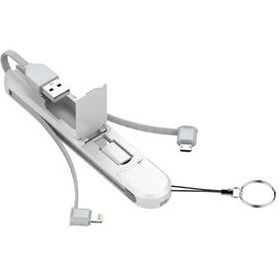 تصویر کابل تبدیل USB به USB-C/MicroUSB/لایتنینگ الدینیو مدل LC-130 طول 0.2 متر 