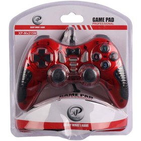 تصویر دسته بازی تکی حرفه ای XP-MX215M - آبی Gamepad Professional Double Shock Controller